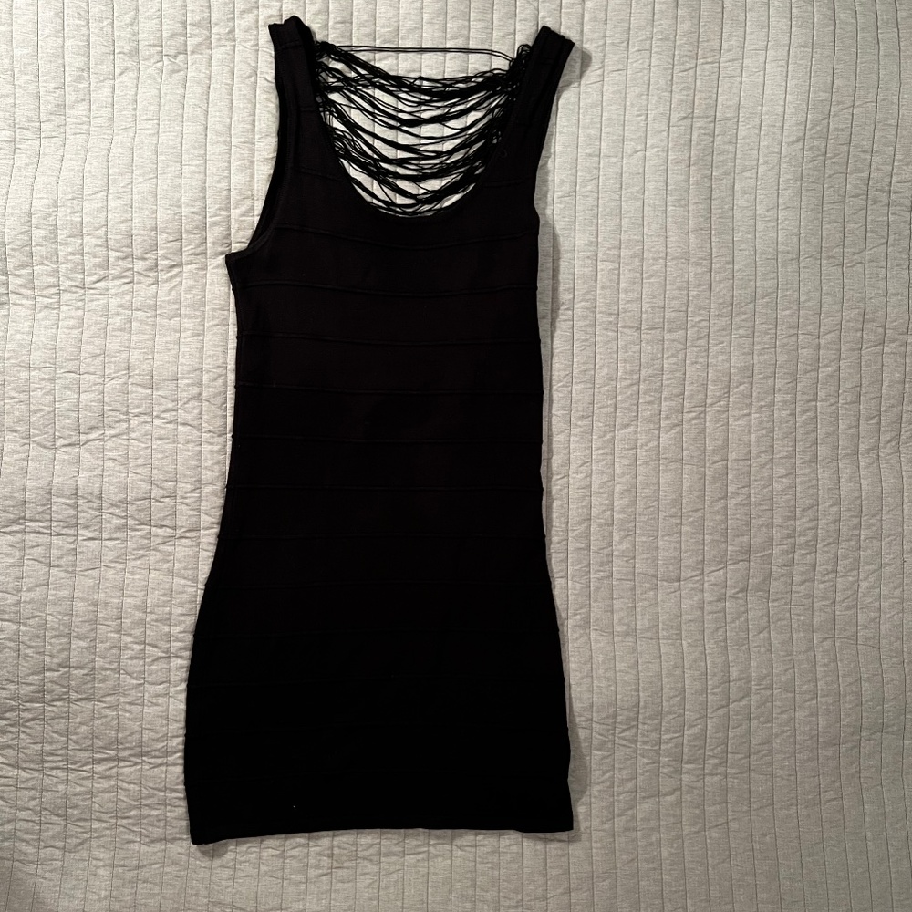 Black Mini Bodycon with Scoop Back